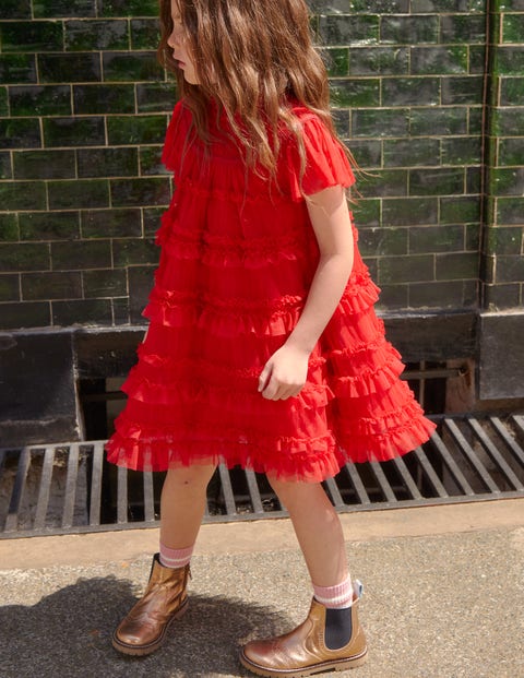 tiered tulle dress