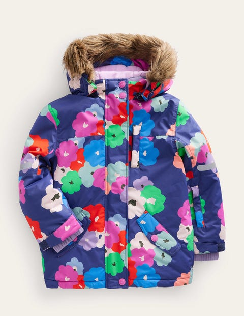 Shop Mini Boden All-weather Waterproof Jacket Navy Floral Girls Boden