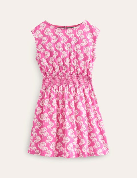 Printed Holiday Dress Pink Girls Boden
