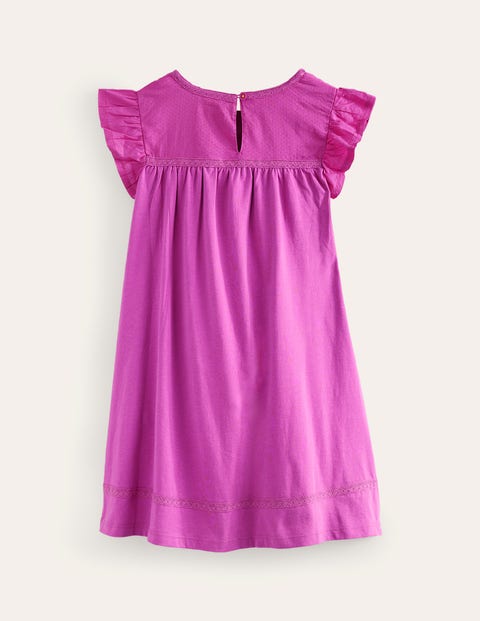 Flutter Sleeve Jersey Dress - Radiant Orchid Purple | Boden US