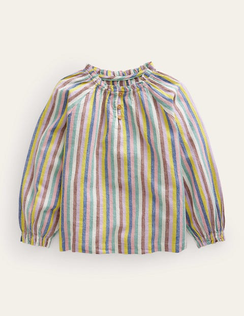 Raglan Striped Blouse Brown Girls Boden