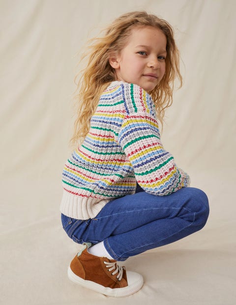 Chunky Striped Sweater - Ivory Multi Stripe | Boden US