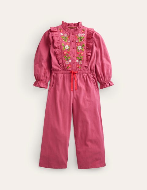 Embroidered Jersey Jumpsuit Pink Girls Boden