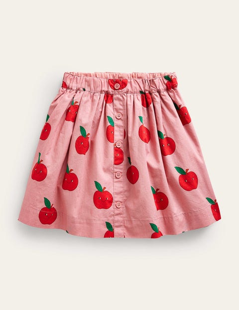Button Through Twirly Skirt Pink Girls Boden