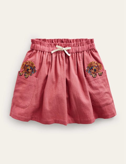 Mini Boden Kids' Superstitch Pocket Skirt Blush Pink Cokapoo Girls Boden