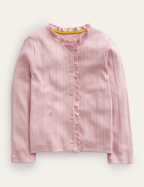 Pointelle Cardigan Pink Girls Boden, Vintage Pink