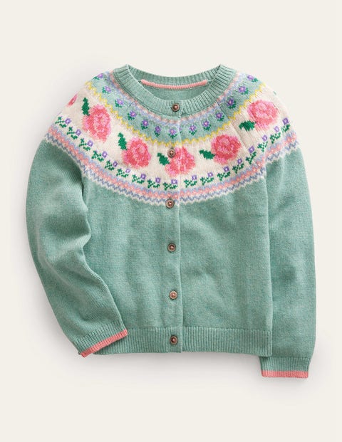 Fun Fair Isle Cardigan Green Girls Boden