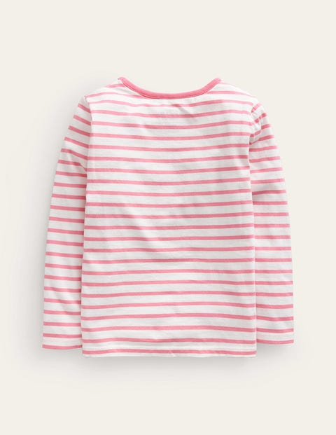 Long Sleeve Applique T-shirt - Pink/Ivory Dogs | Boden UK