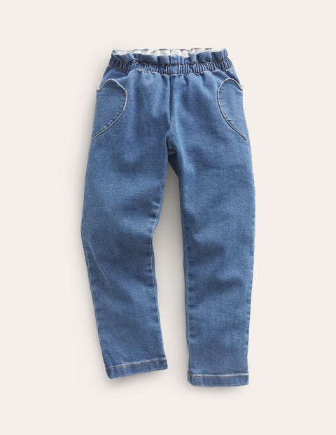 Mini Boden Kids' Pull-on Pants Mid Vintage Denim Girls Boden