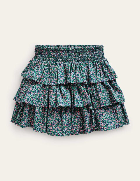 Tiered Mini Skirt Blue Girls Boden