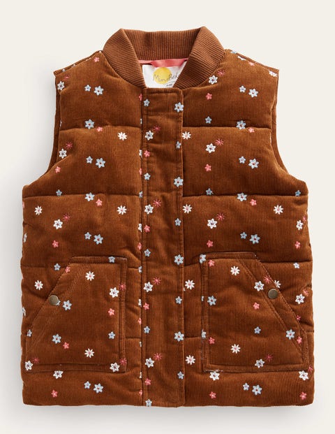 Cord Gilet Brown Girls Boden