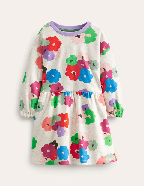 Relaxed Printed Sweat Dress Multi Girls Boden