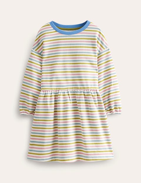 Relaxed Printed Sweat Dress Pink Girls Boden