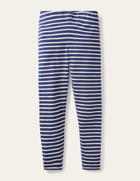 Mini Boden Kids' Fun Leggings Starboard Blue/ivory Girls Boden