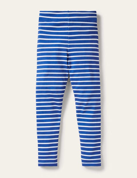 Boden Kids' Fun Leggings Elizabethan Blue/ Ivory Girls  In Elizabethan Blue/ivory