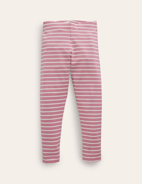 Mini Boden Kids' Fun Leggings Formica Pink/ Ivory Girls Boden In Formica Pink/ivory Stripe