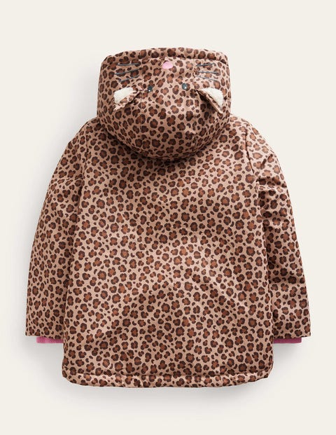 Sherpa-Lined Anorak - Nut Leopard Print | Boden US