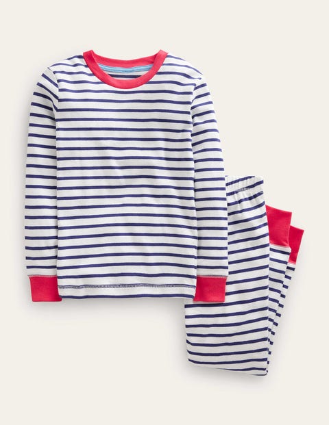 Snug Striped Pyjamas Navy Girls Boden