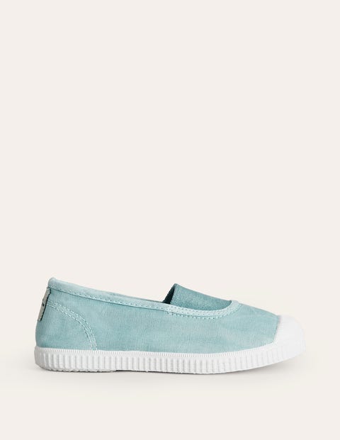 Blau, Canvas-Turnschuhe, Mädchen, Boden, Blau