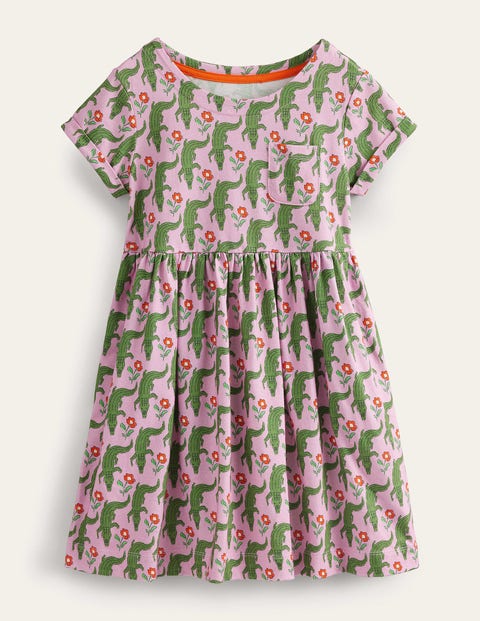 Short Sleeve Fun Jersey Dress Pink Girls Boden