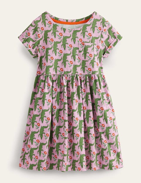 Short Sleeve Fun Jersey Dress Pink Girls Boden