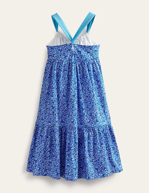 Tiered Jersey Maxi Dress - Cabana Blue Floral | Boden US