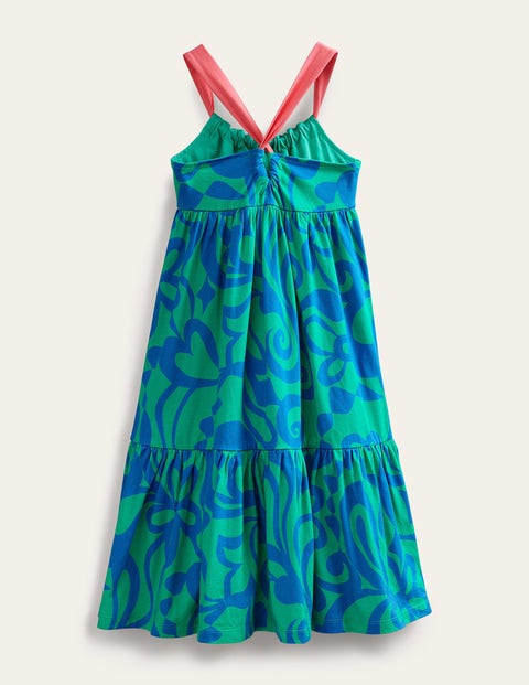Tiered Jersey Maxi Dress - Tropical Green | Boden US