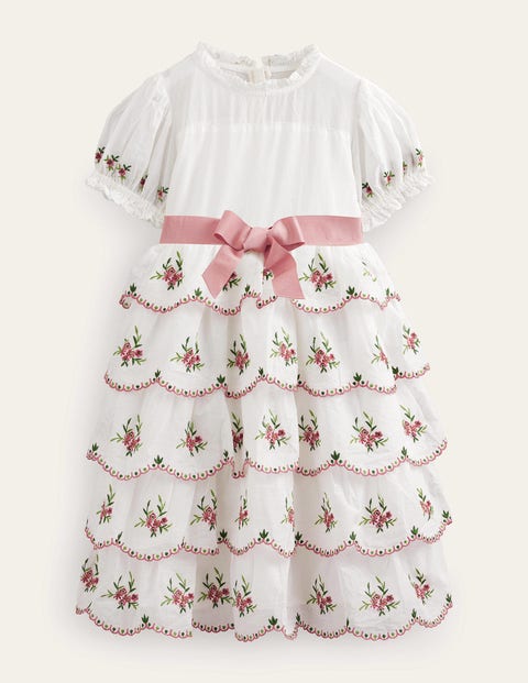 Embroidered Occasion Dress Ivory Girls Boden