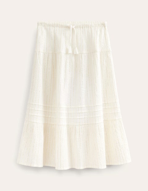 Metallic Maxi Skirt Ivory Girls Boden