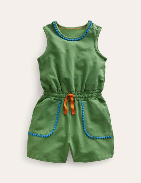 Relaxed Jersey Playsuit Green Girls Boden