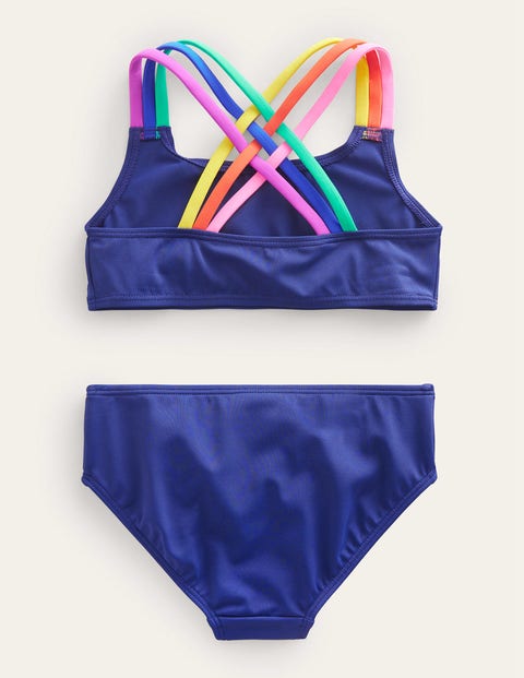 Rainbow Cross-Back Bikini - Harmony Blue | Boden US