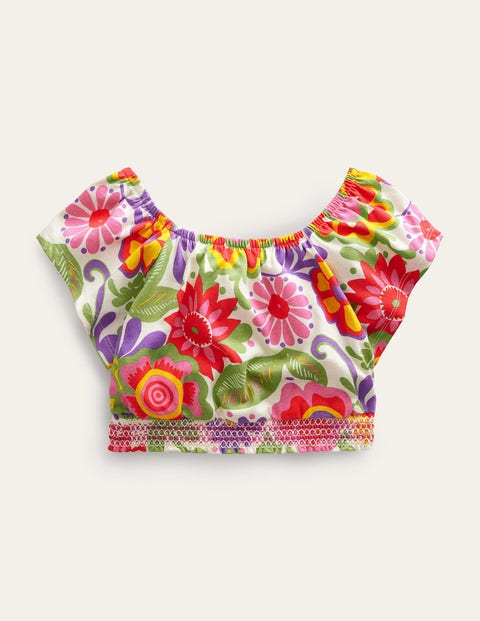 Square Neck Crop Top Multicouloured Girls Boden