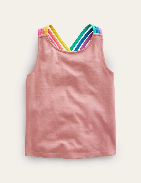 Rainbow Cross-Back Vest Pink Girls Boden
