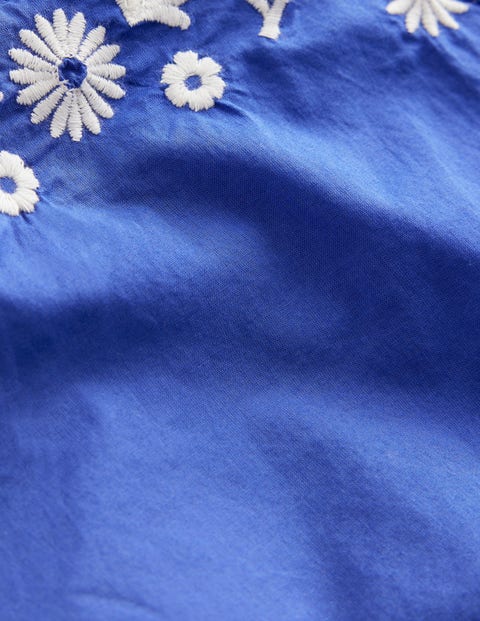 Embroidered Cross-Back Dress - Bluing Blue | Boden UK