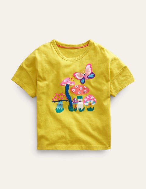 Printed Flutter T-shirt - Yellow Mushrooms | Boden UK