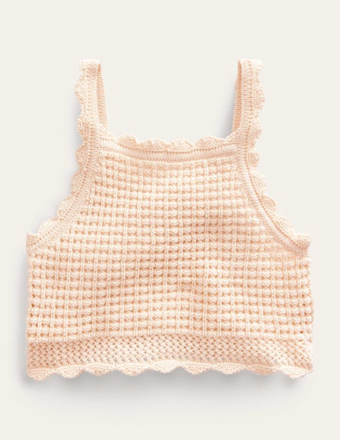 Mock Crochet Top Natural Girls Boden