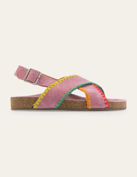 Boden Kids' Crossover Sandals Bright Petal Pink Girls