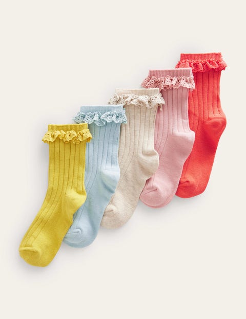Mini Boden Kids' Frilly Socks 5 Pack Multi Girls Boden