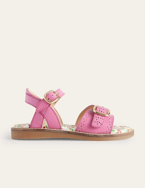 Leather Buckle Sandals - Pink | Boden US