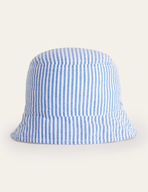 Woven Bucket Hat Blue Girls Boden