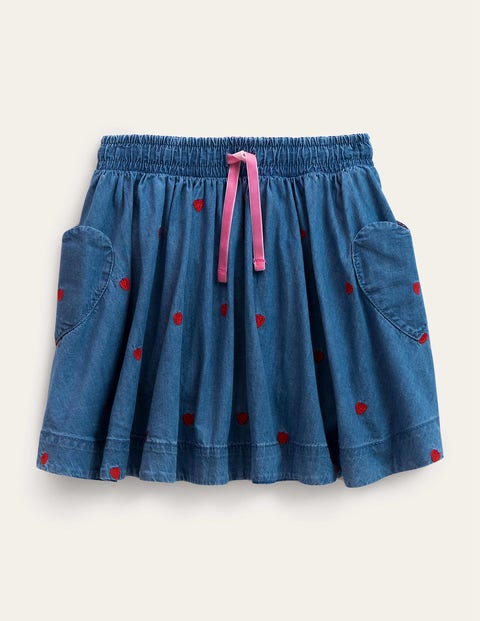 Woven Twirly Skirt Denim Girls Boden