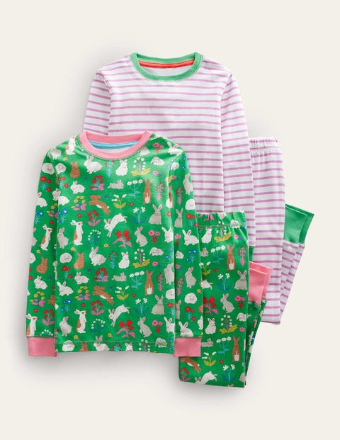 Twin Pack Snug Pyjamas Green Christmas Boden