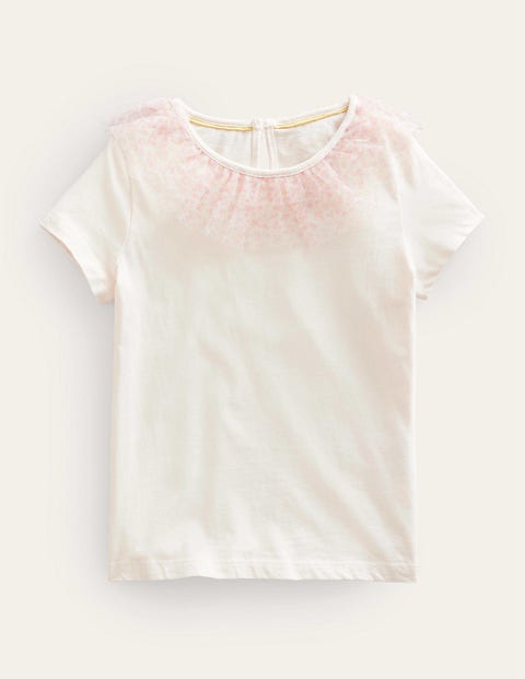 Tulle Jersey Top Natural Girls Boden
