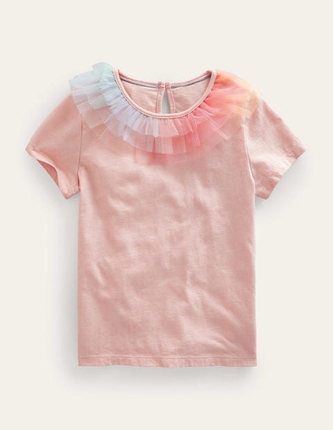 Tulle Jersey Top Pink Girls Boden