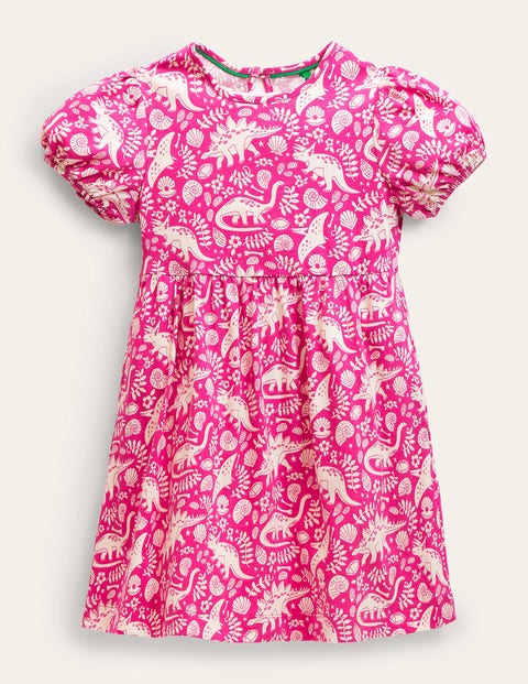 Puff Sleeve Jersey Dress Pink Girls Boden