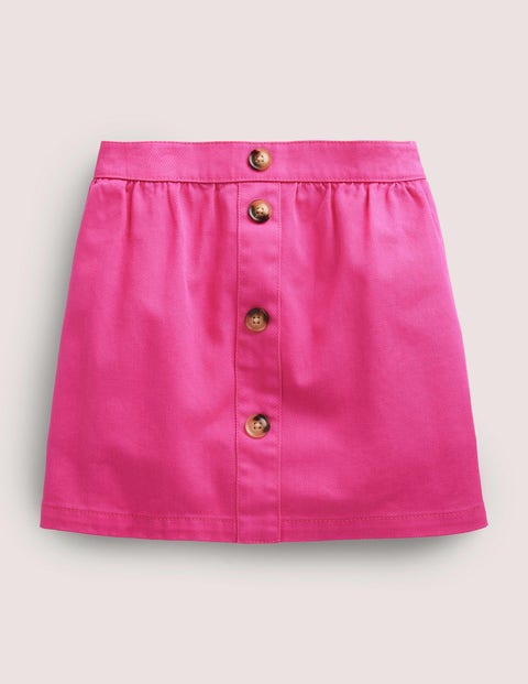 Denim Button Through Skirt Pink Girls Boden