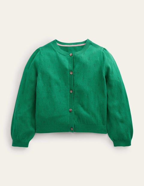 Cotton Cashmere Cardigan Green Girls Boden