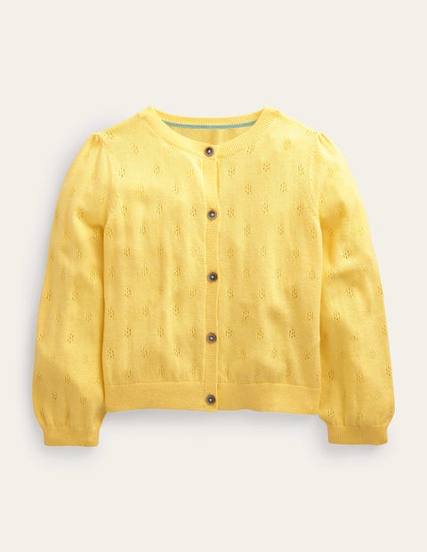Cotton Cashmere Cardigan Yellow Girls Boden