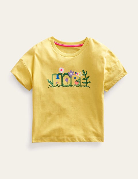 Printed Graphic T-shirt Yellow Girls Boden