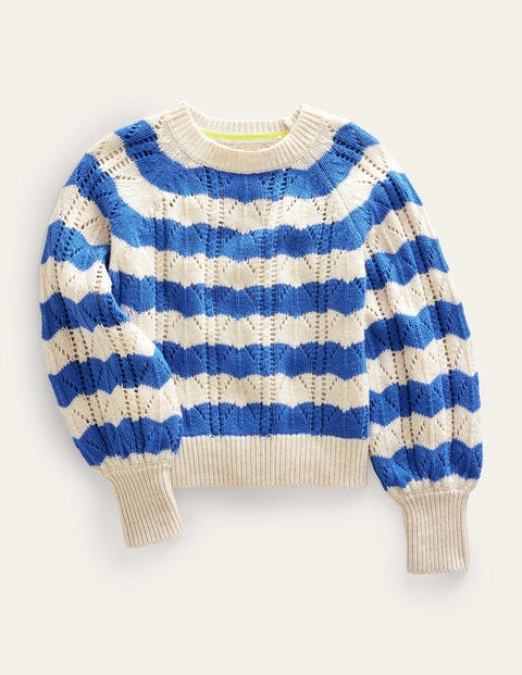 Relaxed Textured Jumper Blue Girls Boden